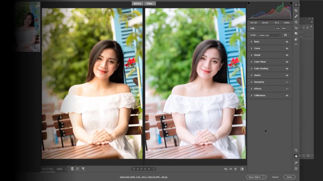 Cách Kéo Da Trắng Hồng Đẹp Lung Linh Bằng Camera raw